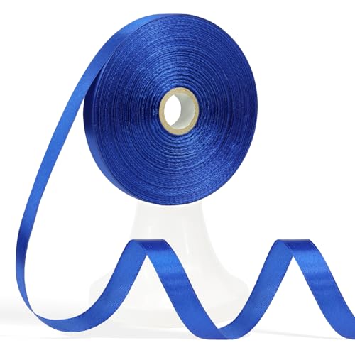 Apeseek 60 Yards Blue Ribbon 1/2 Inch, Royal Blue Satin Ribbon for Gift Wrapping, Crafts, Flower Bouquet, Wedding, Baby Shower, Father's Day, Christmas, Halloween
