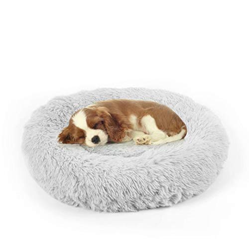 Dog Bed, Cat Calming Bed, Orthopedic Pet Donut Cuddler Round Plush Bed for Large Medium Small Dogs and Cats