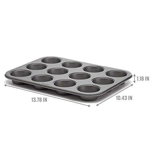 Goodful Non-Stick Quick Release Muffin Cupcake Pan, Gray
