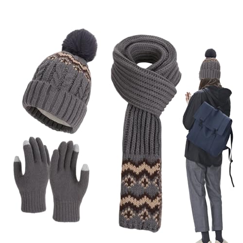 Guantes de invierno de mujer con bufanda de cuello largo de alta densidad