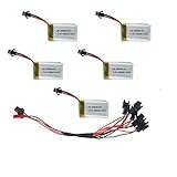 UUMART 7.4V 500mAh Batteries with Multi-port Charge Cable For JJRC H8C-1 H8C-2 H8C-3 DFD F182 F183 RC Quadcopter Spare Parts