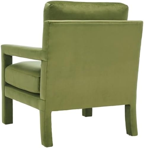 Miniatura 4 de SAFAVIEH Home Collection Kye Mid-Century - Silla decorativa de terciopelo verde oliva (totalmente montada) Verde
