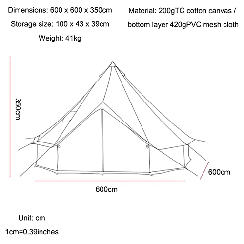 Carpa de lona impermeable estilo yurta grande de 6 m miniatura 3