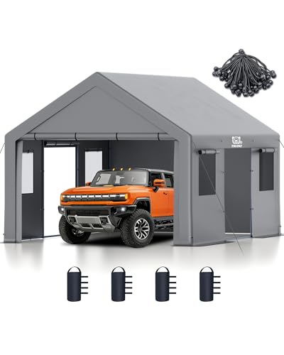 Fanpat 13x20ft Heavy Duty Carport, Waterproof & UV Protected Carport with Reinforced Steel Frame, All-Weather Outdoor Shelter for Cars, Trucks, Vans, RVs, and Workshops