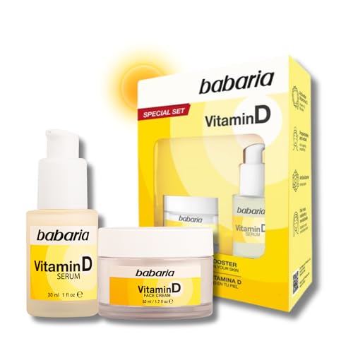 Babaria - Pack Vitamina con Serum Facial y Crema Hidratante Facial | Babaria Crema Facial y Sérum Facial | Efecto Activado