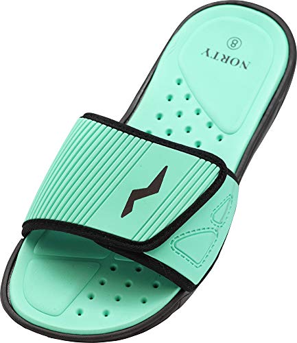 NORTY Young Men's Drainage Slide Sandals Quick Drying Shoe - Beach, Pool, Shower - Runs 1 Size Small