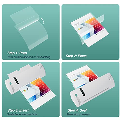 KTRIO Laminating Sheets, Holds 8.5 x 11 Inch Sheets 30 Pack, 3 Mil