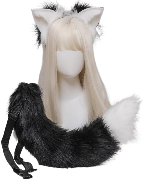 Amazon.co.jp: きつねみみ きつねしっぽ 狐 狐 狼 耳 お尾 きつね尻尾