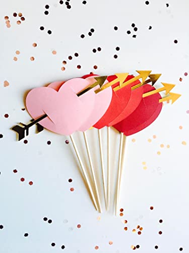 Confetti! Valentine's Day Ombre Heart Cupcake Toppers