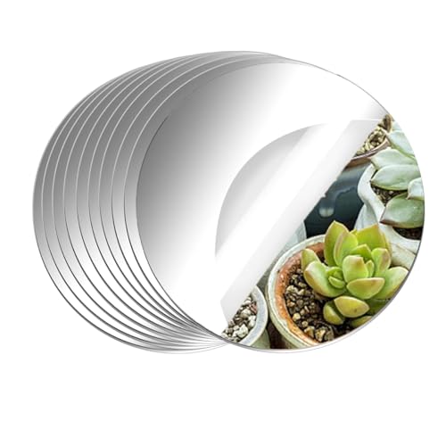 Image of 12PCS Round Mirror Plates for Centerpieces, Mirror Trays Flat 6 inch Circle Mirrors for Tables Mirror Centerpieces, Circle Mirror Candle Plates for Table Centerpieces Wedding Party (6inch)