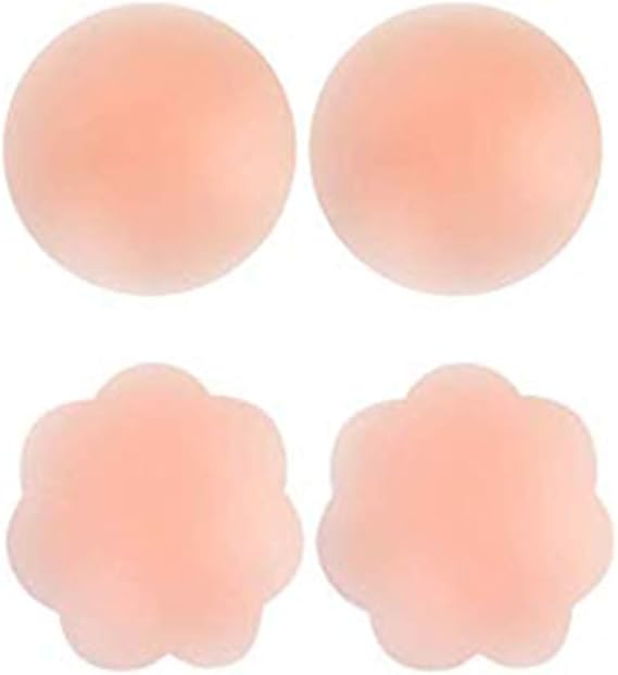 Amazon Co Jp ニップレス 女性用 シリコン製 高吸着力 繰り返し使用可能 水着 おしゃれ 夏 円形1ペア 花形1ペア ファッション