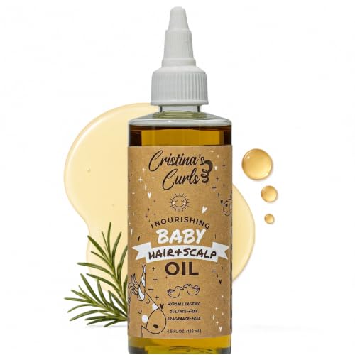 Cristina's Curls Nourishing Baby Hair &amp; Scalp Oil – Lightweight Massage Oil To Loosen Dry Flakes And Seal Softness