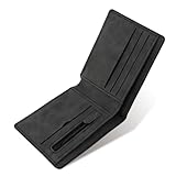 Práctica cartera para hombre: la cartera para hombre está diseñada con seis compartimentos para tarjetas de crédito, un bolsillo con cremallera y una ranura para tarjetas de efectivo para satisfacer tus necesidades diarias de almacenamiento. Mantiene tu dinero en efectivo, monedas y tarjetas limpios y ordenados