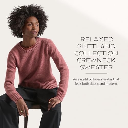 Image of Pendleton Women's Shetland Crew, 100% Soft Knit Wool Pullover, Classic Crewneck, Relaxed Fit, Comfortable Long-Sleeve Top