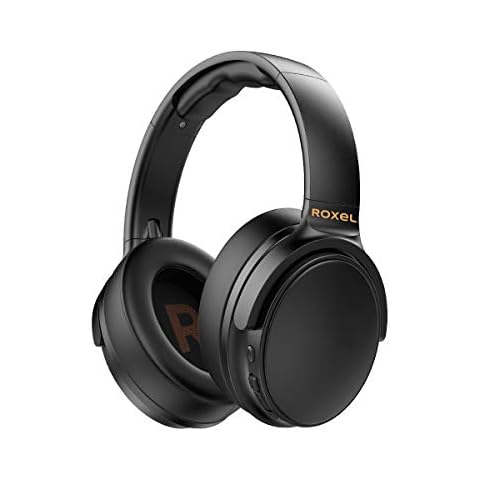Roxel H500BT Wireless Over Ear Headphone with Microphone, Quick USB Charging with 15 Hours Battery Life, Bluetooth Compatible with Android and IOS Devices,Answer Incoming Calls, Black Cover