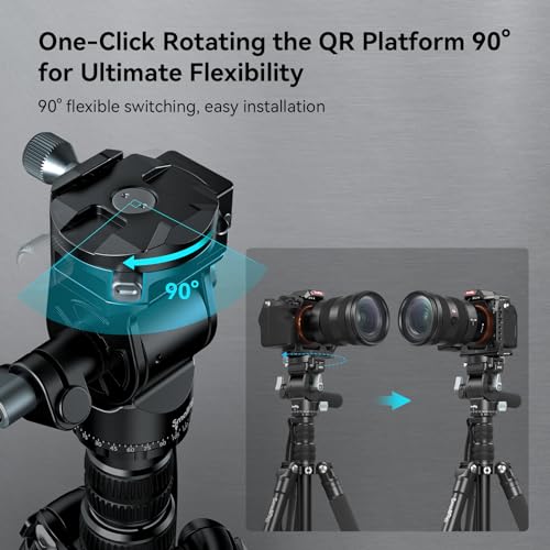 Image of SmallRig CT195 73 inch Video Tripod, Camera Tripod Max Load 15kg /33lbs