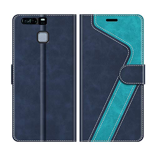 MOBESV Custodia per Huawei P9 Plus, Cover a Libro Magnetica Custodia in Pelle per Huawei P9 Plus, Blu