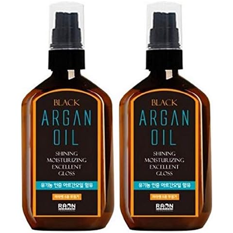 Raon Black Argan Hair Treatment Oil, Shining Moisturizing Excellent Gloss, Orgamic Certified Argan, 100ml*2pcs, Total 200ml Cover