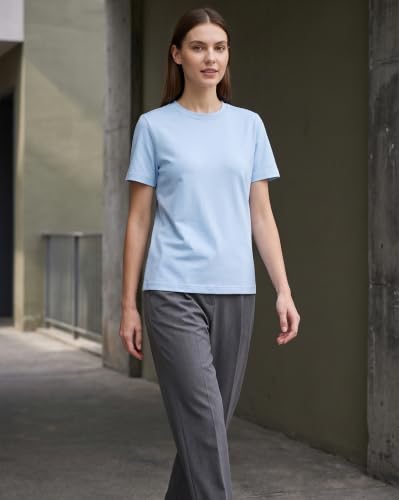 Image of NOBERO 100% Cotton T-Shirts for Women Stylish | Regular Fit | Solid T Shirts for Women 180 GSM Combed Cotton | Crew Neck Half Sleeve