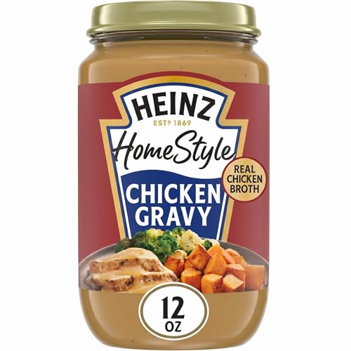 Image of Heinz HomeStyle Classic Chicken Gravy, Savory Poultry Base, Ready to Serve Gravy for Quick Mashed Potatoes and Easy Roast Meals, 12 Ounce (Pack of 2)