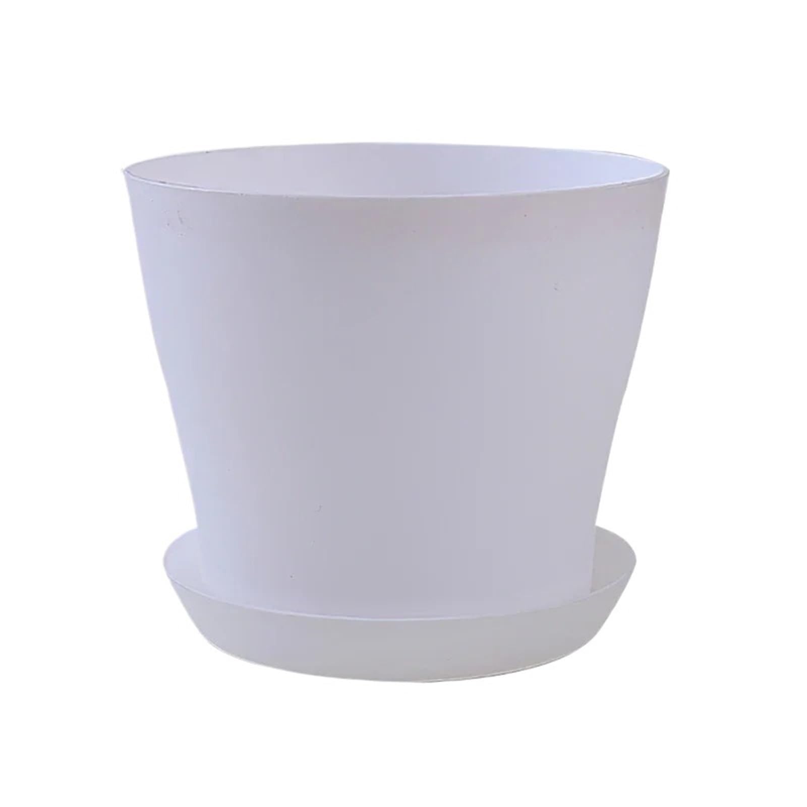 WLIHDB 1Pcs Flower Planter Pots Round Succulents Plant Pot With Tray Garden Indoor Bonsai Balcony Decor Горшок Для Цветов for Seeds Seedling(White)