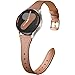 Easuny Schlankes Leder Armband Kompatibel mit Samsung Galaxy Watch 7 Armband - Galaxy 6 5 4 40mm 44m, Echtes Leder Armbänder für Samsung Watch 6 Classic 47mm 43mm, 4 Classic 42mm 46mm, Braun
