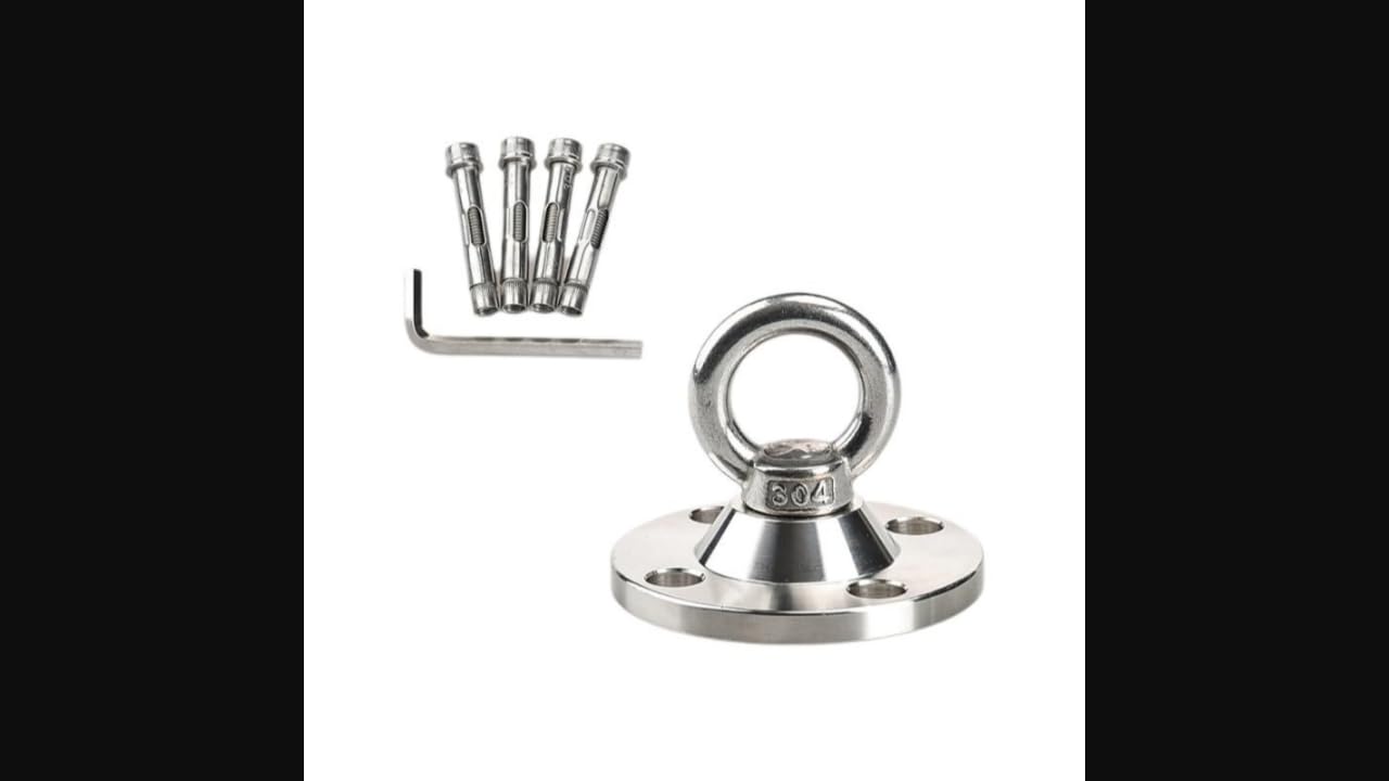 Suspended Exercise Ceiling Mount sturdyDuty Hanging Support Hook Indoor Gym Bracket Stainless Steel ZM14-image-5