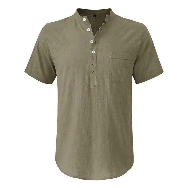 Camisa hawaiana para hombre, camisa hawaiana de manga corta, camisa de playa de algodón y lino para hombre