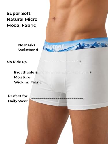 Image of Bummer Printed Micro Modal Trunks Underwear for Men - Ultra Soft & Breathable, 3 Times Softer Than Cotton, Anti-Bacterial, Stretchable for Ultimate Comfort & Style, Pack of 1 (A Shark Tank Product)