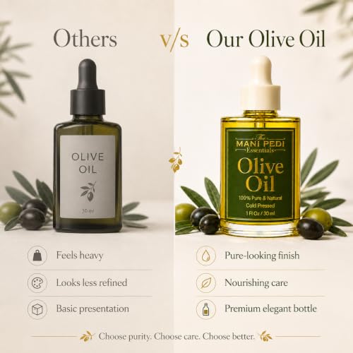 Image of TMPE Cold Pressed Olive Oil for Hair Growth & Skin - Olive Hair Oil for Deep Nourishment, Frizz Control & Smooth Shiny Hair | Body Massage Oil - 30ml