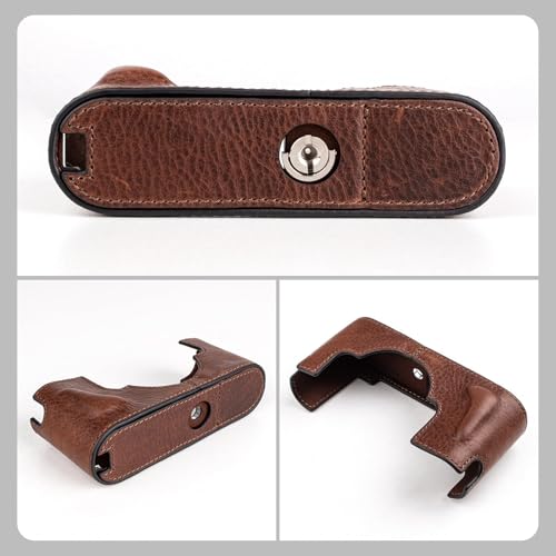 MUZIRI KINOKOO Funda para Leica M11 M11-P M EV1, Funda Protectora de Cuero Genuino de Primera Calidad para cámaras Leica M11/M11-P/M-EV1, con empuñadura y diseño con Fondo Abierto - Marrón - imagen 6