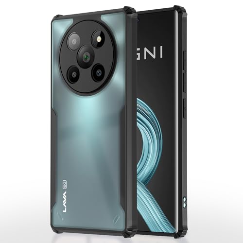 Image of Outlouders Back Cover for Lava Agni 2 5G | Ultra Hybrid Transparent | Full Camera Protection | Raised Edge | Crystal Clear Bumper Case (Black)