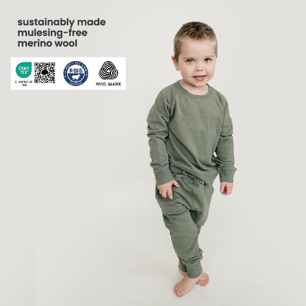 Woolino Soft Merino Wool Kids Sweatshirt - Crewneck Pullover Sweatshirt for Boys & Girls - Breathable &Temperature-Regulating - Image 3