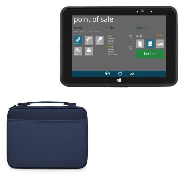 BoxWave Case Compatible with PAR Tablet 8 - Hard Shell Briefcase, Slim Messenger Bag Briefcase Cover Side Pockets - Navy