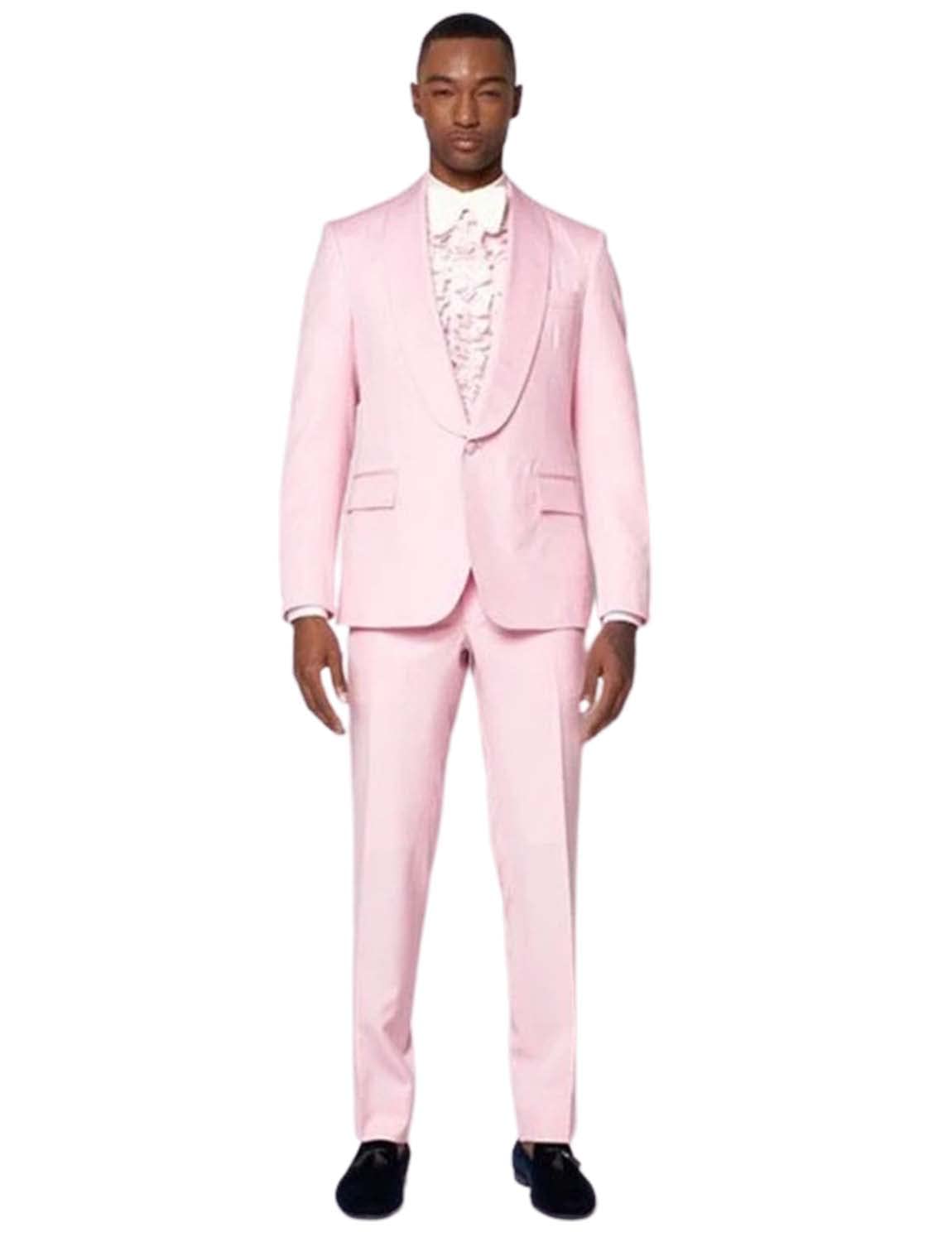 Uomo Vestito Monopetto Festa di Nozze Scialle Risvolto Giacca e Pantaloni Set