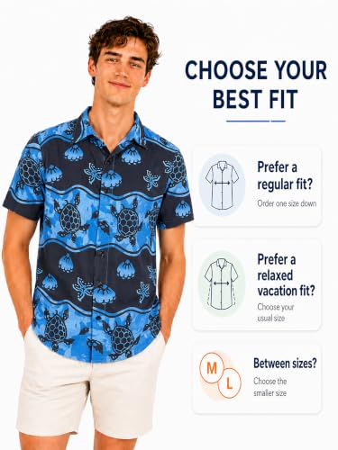 Image of Yoimira Hawaiian Shirts for Men, Print Mens Casual Short Sleeve Button Down Shirts Floral Aloha Beach Shirt