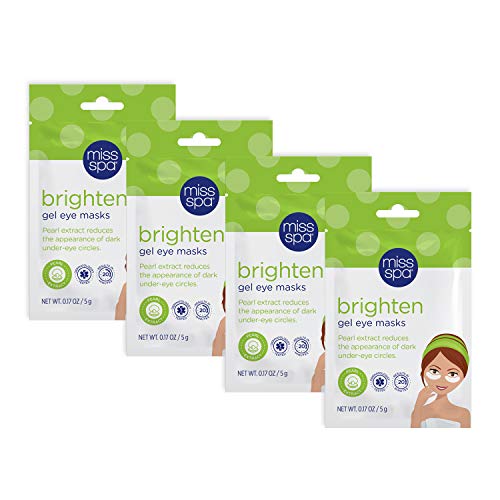 Miss Spa Brightening Gel Eye Mask Set with Pearl Extract for a Brighter and Younger Complexion, Anti-Aging, Anti-Wrinkle, Skin Care for Women, 4-Pack