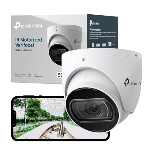 VIGI InSight S445ZI 4MP IR Motorized Varifocal Turret Network Camera, PoE Support, Ultra HD CCTV Camera with 5X Optical Zoom, People & Vehicle Analytics, Human & Vehicle Classification, Two-Way Audio