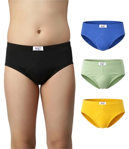Image of Lux Cozi Boy's Super Combed Cotton Inner Elastic Front Brief for Kids | Boys Underwear | Kids Underwear | Color May Very | Pack of 4
