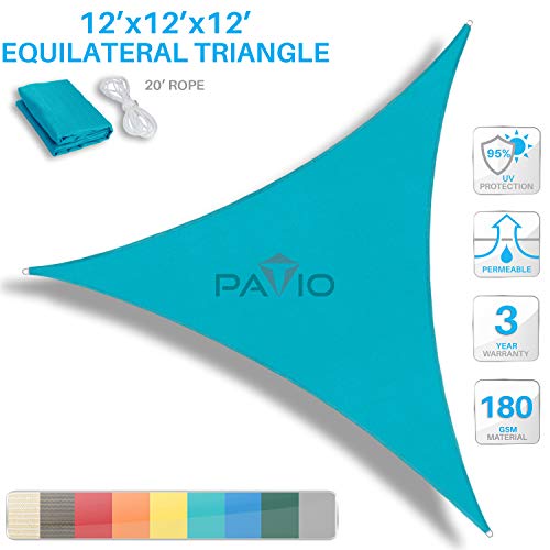 Patio Paradise 12' x 12' x 12' Turquoise Green Sun Shade Sail Equilateral