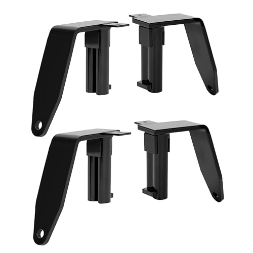 ALMULOO Camper Tie Down for Full-Size Pickups Powder Coated Black Steel Tie Down 4Pcs