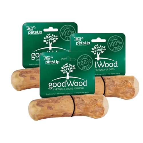 GOODWOOD - Kauknochen S (3er Set) - Kaffeeholz - für kleine Hunde - natürliche Zahnpflege, beugt Zahnstein & Zahnfleischerkrankungen vor - 100% natürlich & koffeinfrei - vegan