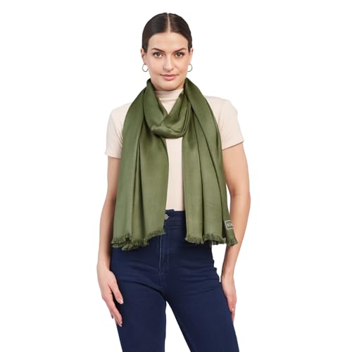 SCARF & SHORE Women’s Satin Twill Pashmina Scarf – Blush Whisper, Black, Forest Mist | Silky Lightweight Shawl Wrap