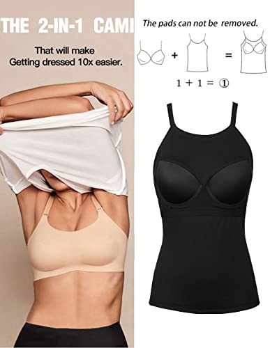 Womens Racerback Ribbed Tank Top Camisole with Built in Bra Running Yoga Sport Bra Athletic Slim Sleeveless Summer Top2