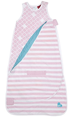 Love To Dream Inventa Lightweight Sleep Bag/Wearable Blanket with Unique Vented Cooling System, Luxurious Super-Soft Cotton, Stylish Fashion Design, 0.5 TOG, 4-12 Months, Light Pink