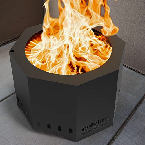 Onlyfire Smokeless Fire Pit Wood Burning with Ash Pan Collector, 26