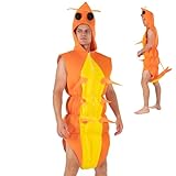 Lyxaof Shrimp Costume for Adult Orange Lobster Crawfish Jumpsuit Ocean Animal Shrimp Fish Costume Halloween Cosplay Outfits