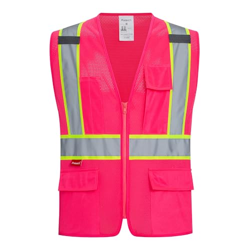 Image of ProtectX High Visibility ANSI Class 2 Safety Vest with 4 Pockets