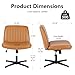 DUMOS Criss Cross Chair Legged Office Wide Comfy Desk Seat, No Wheels Armless Computer Task Seating, Swivel Vanity Home Height Adjustable