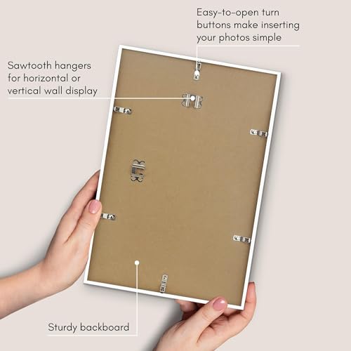 Americanflat 11x17 Picture Frame with Polished Plexiglass - Streamline Collection - Thin Border Picture Frame for Wall Display - Hanging Hardware Included - White